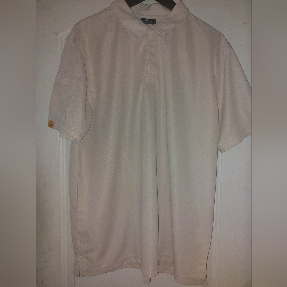 Men's Beige Golf Polo Shirt Collared Tactical